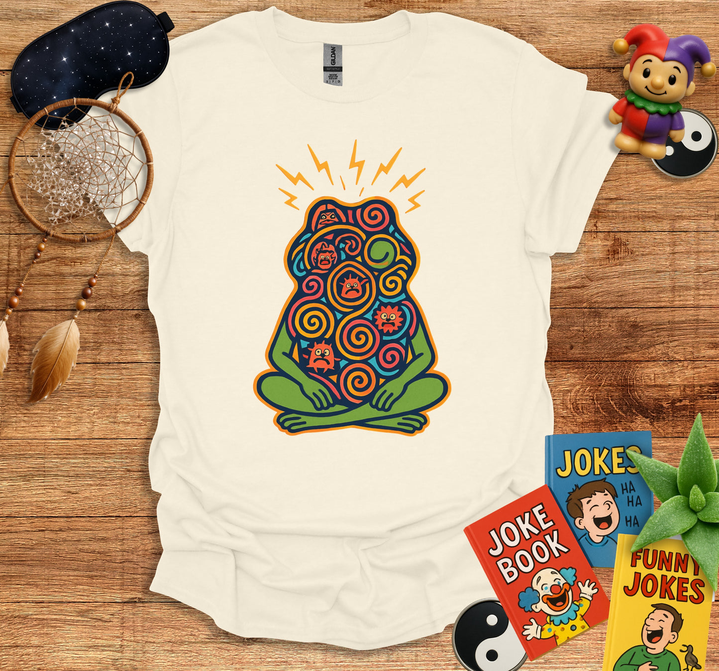 Vibrant Meditating Character Design T-Shirt product type