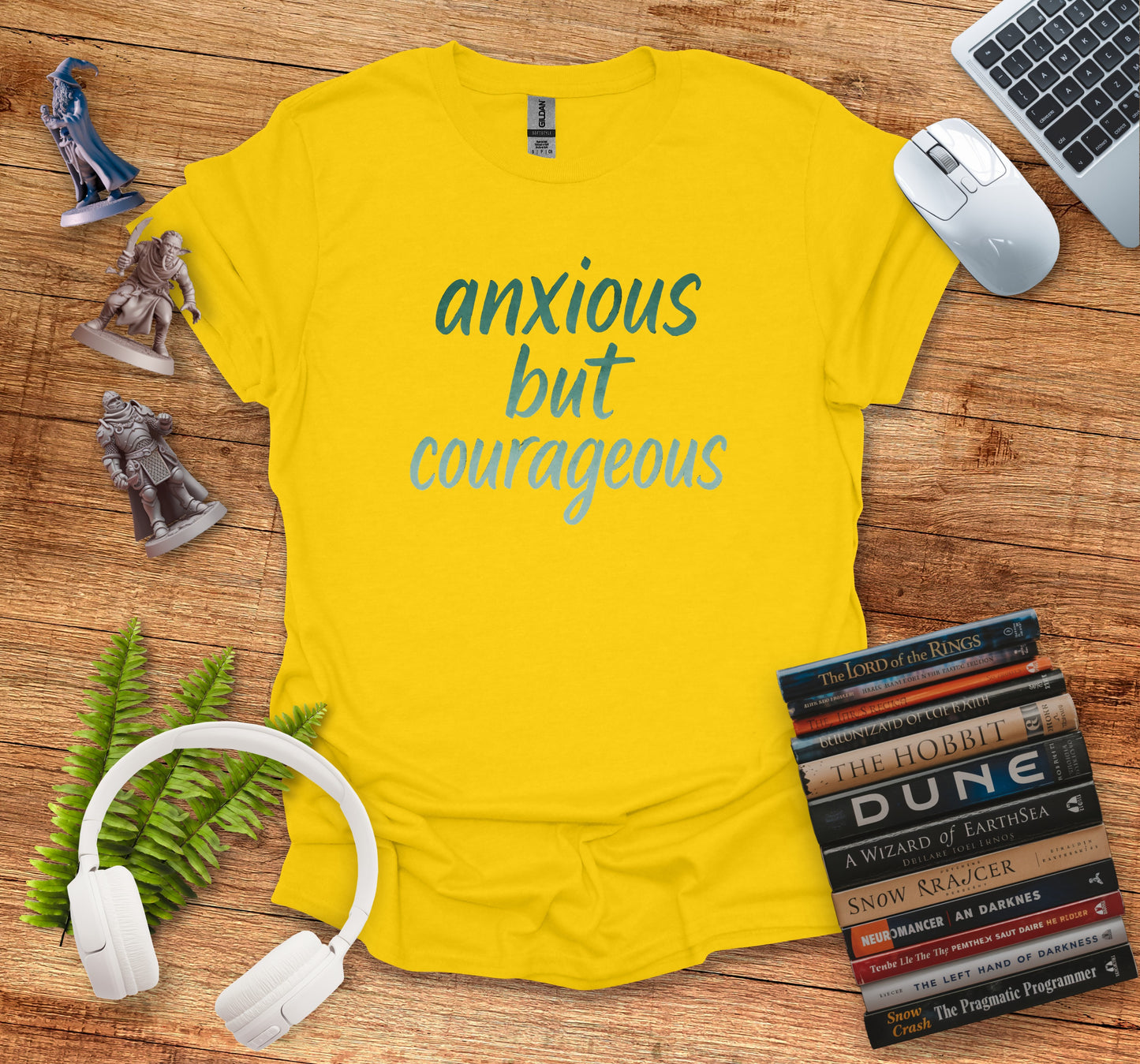 Anxious But Courageous Quote Yellow Shirt product