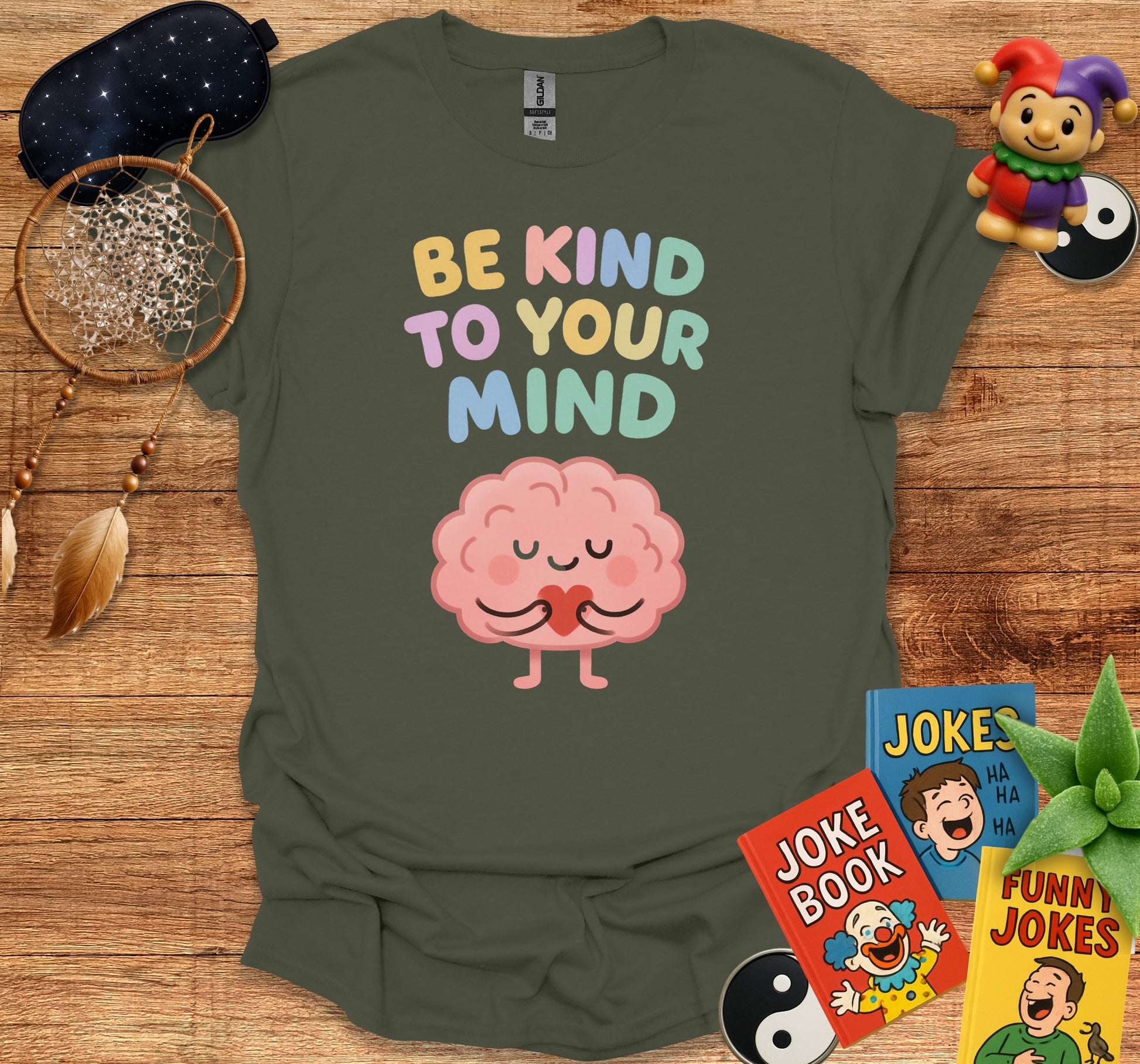 Be Kind to Your Mind Colorful Brain Cartoon product type