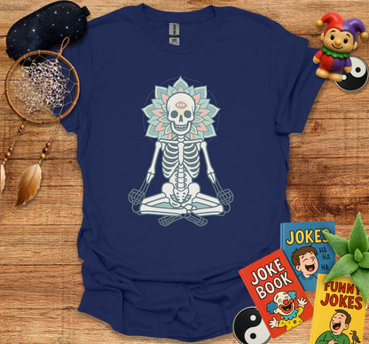 Meditating Skeleton Lotus Flower Graphic T-shirt product