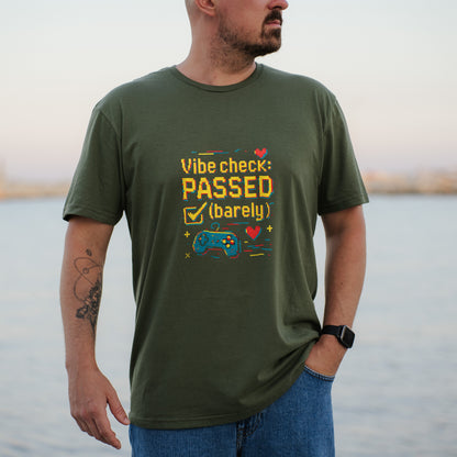 Vibe Check Passed Barely Graphic Gaming T-Shirt product type