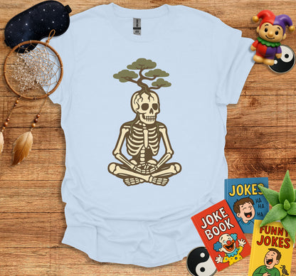 Meditating Skeleton with Tree Graphic T-Shirt product type
