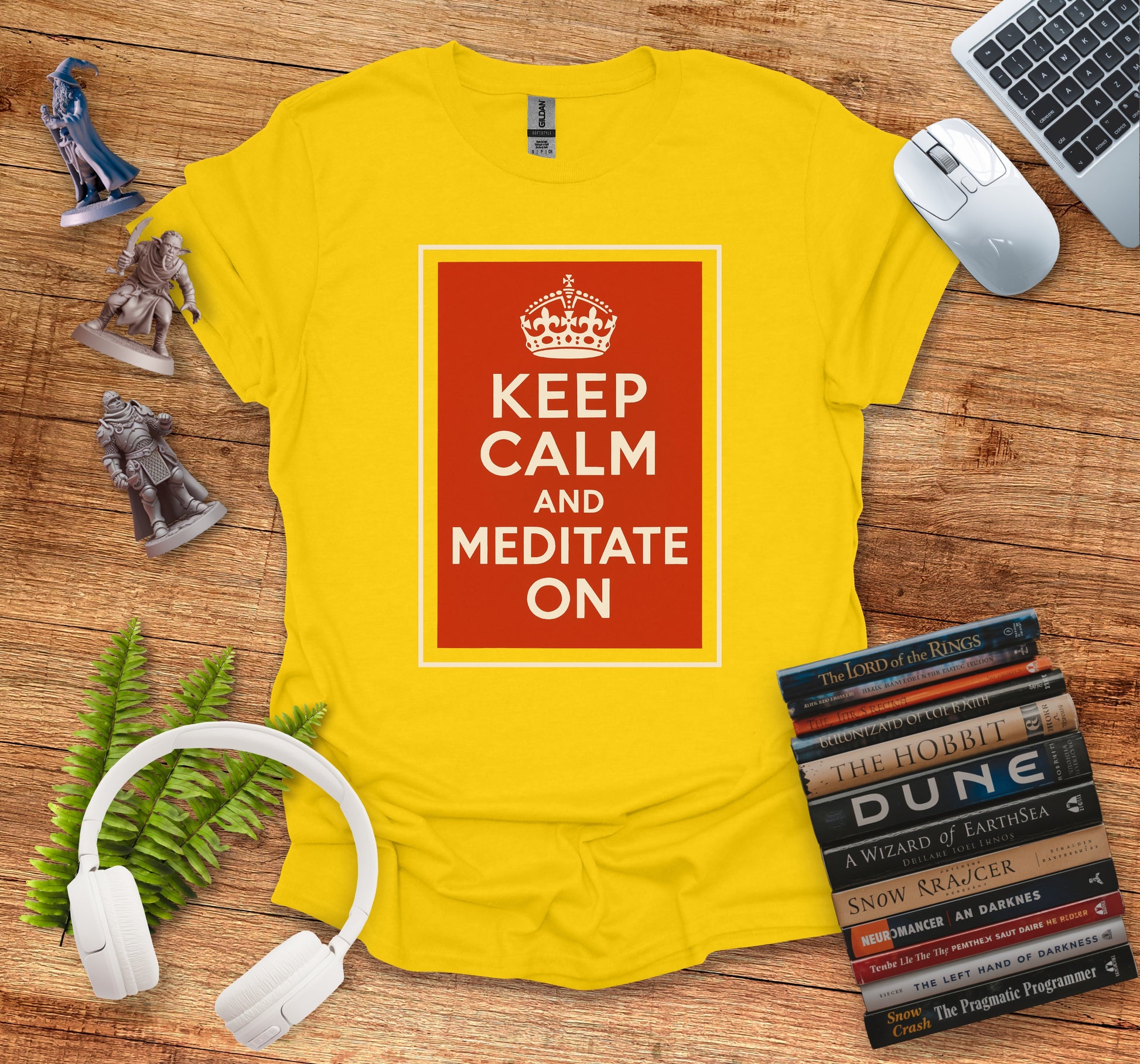 Keep Calm and Meditate On Yellow Unisex T-Shirt product type