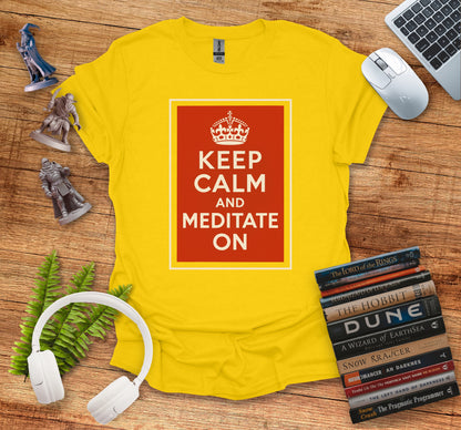 Keep Calm and Meditate On Yellow Unisex T-Shirt product type