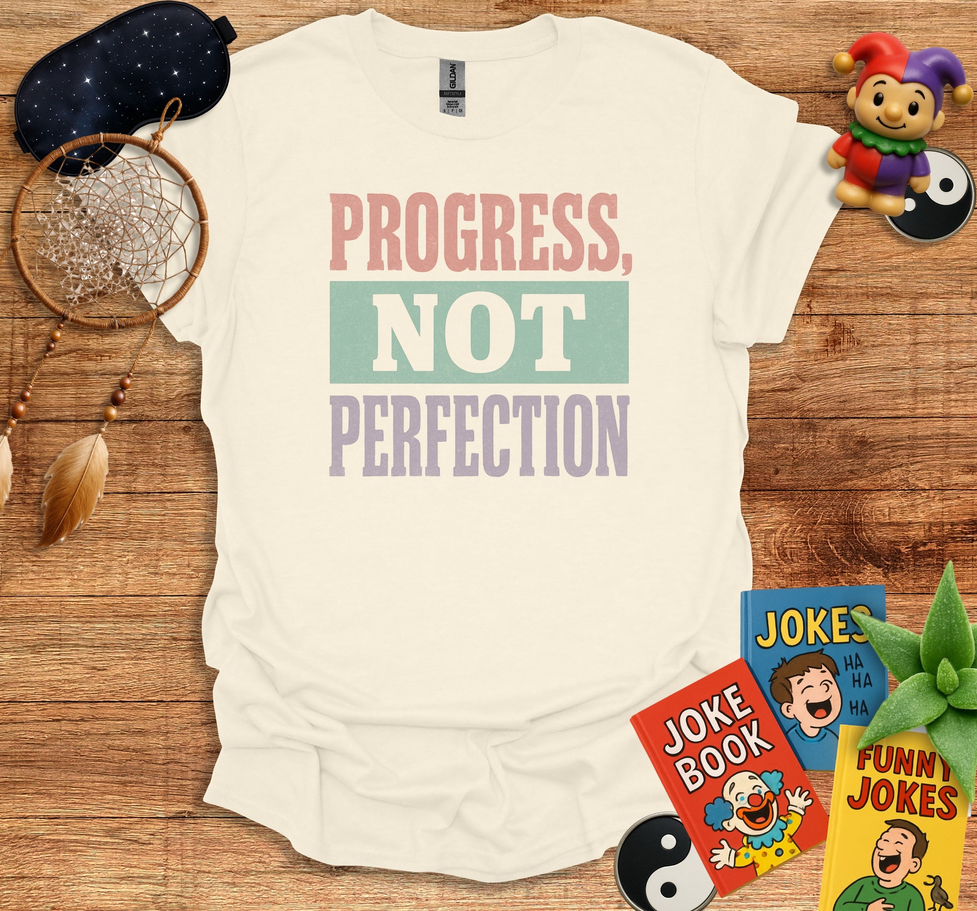 Progress Not Perfection White T-shirt product type