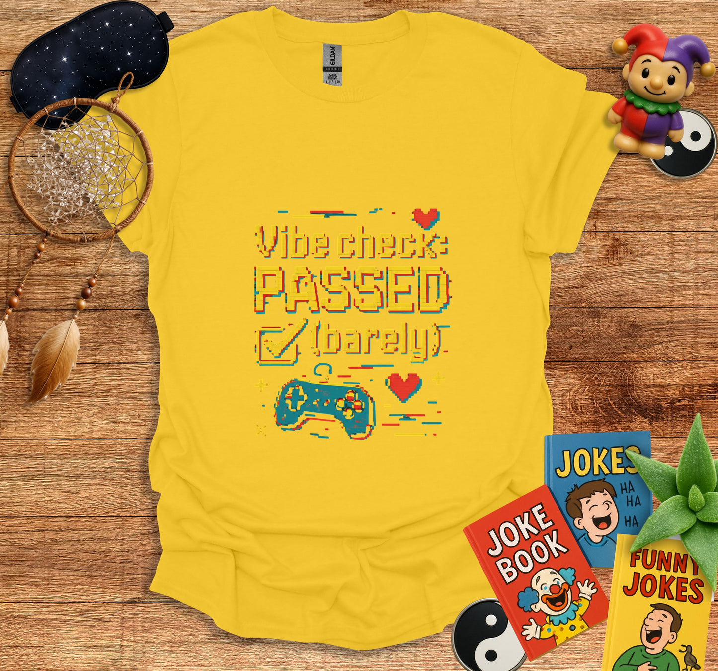 Vibe Check Passed Barely Gaming Design T-Shirt product type
