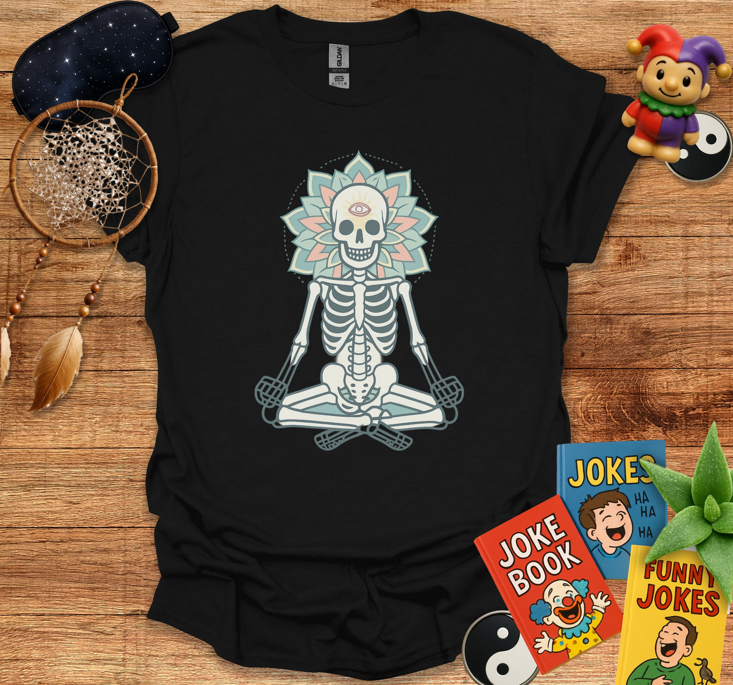 Skeleton with Third Eye Meditation Shirt product type
