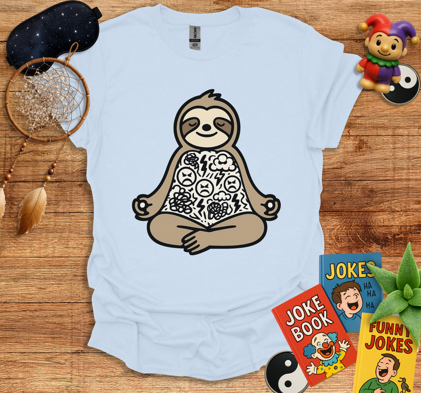 Meditating Sloth with Mandala Design T-Shirt product