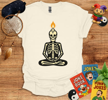 Meditating Skeleton with Flame Design T-Shirt product