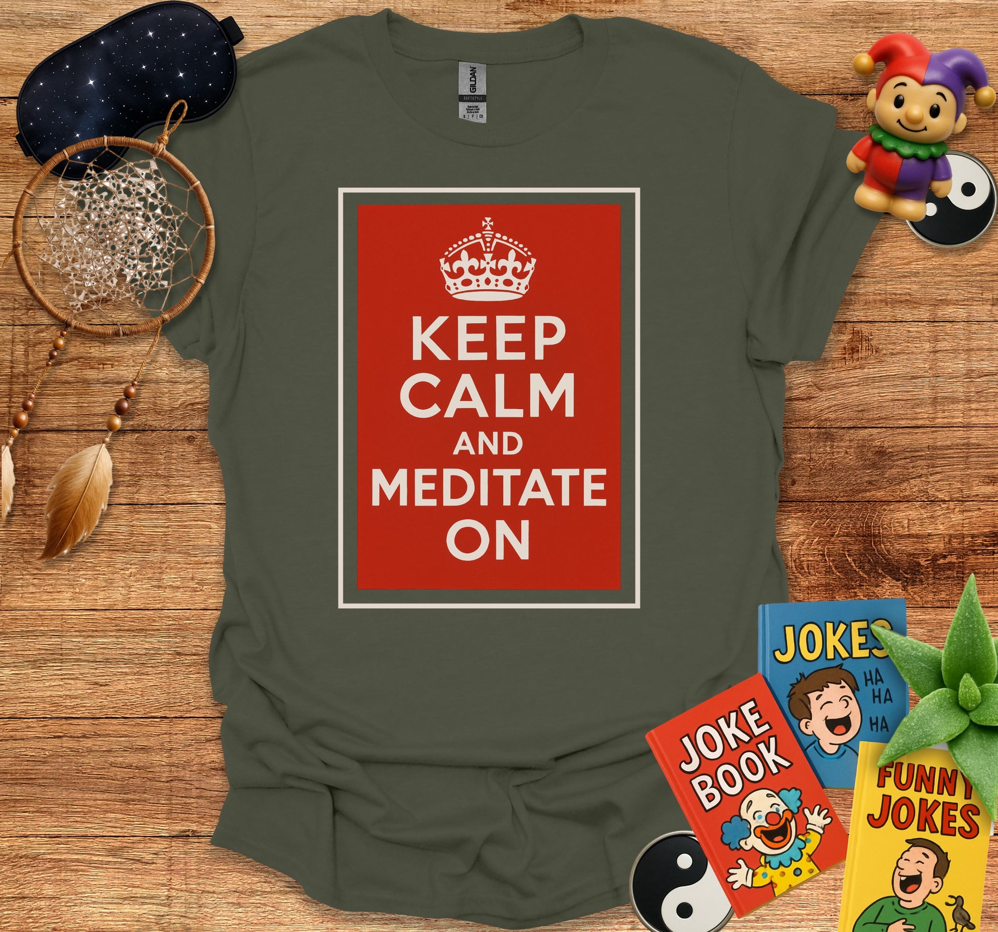 Keep Calm And Meditate On Printed T-Shirt product type