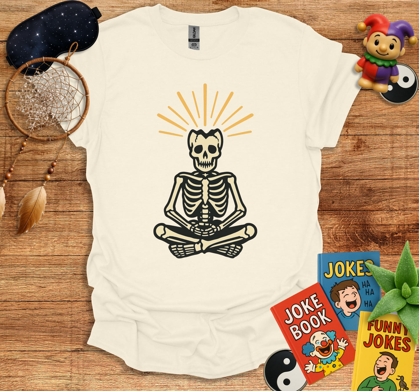 Skeleton with Radiating Head Halloween T-shirt product