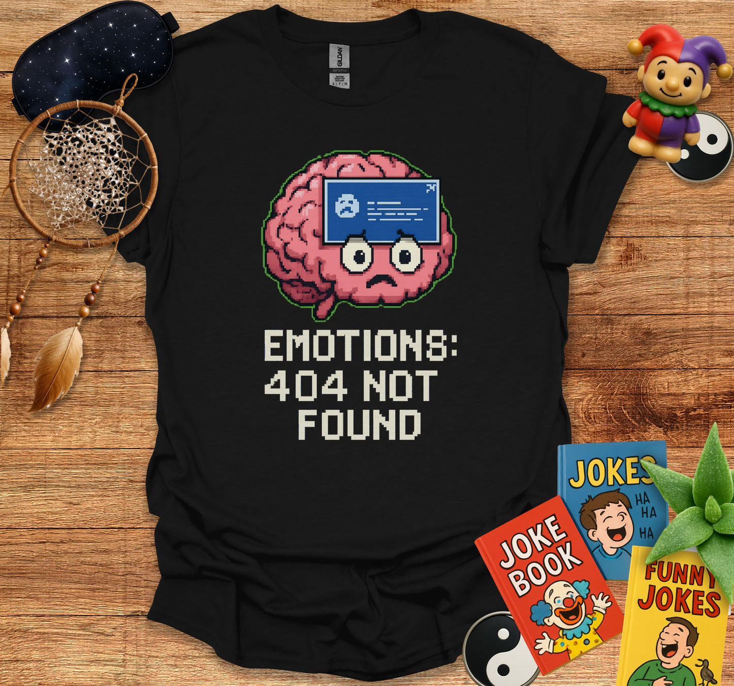 Emotions 404 Not Found Funny Graphic T-Shirt product type