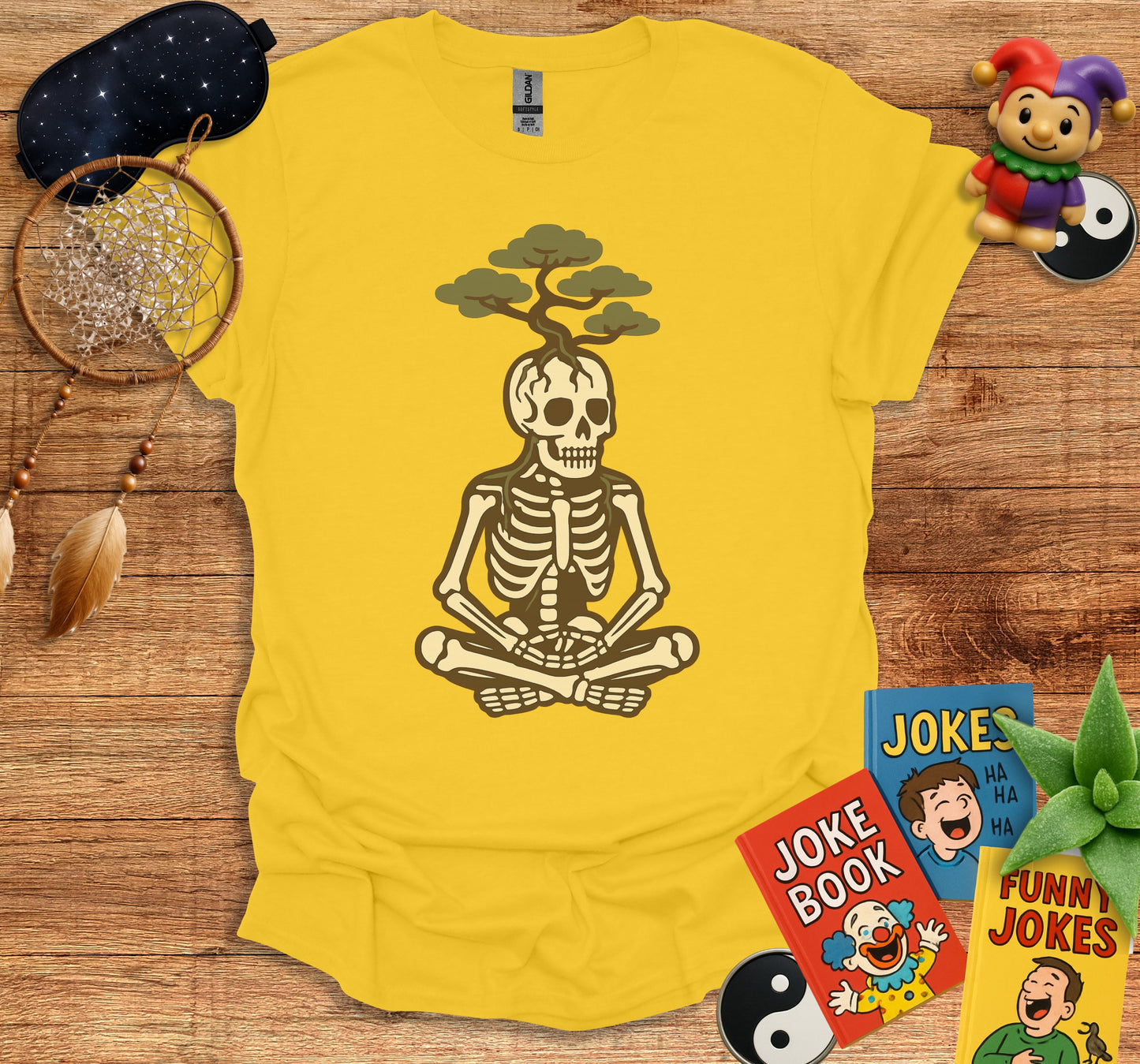 Zen Skeleton with Meditation Pose T-Shirt product