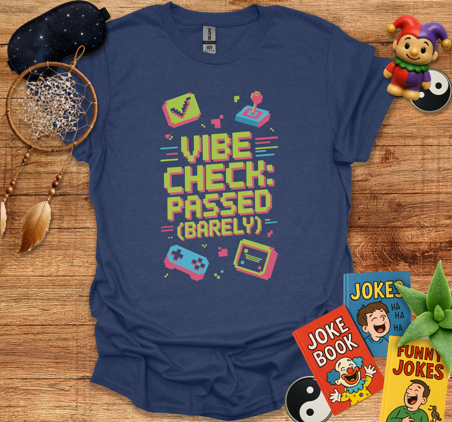 Vibe Check Passed Barely Retro Gamer Tee product