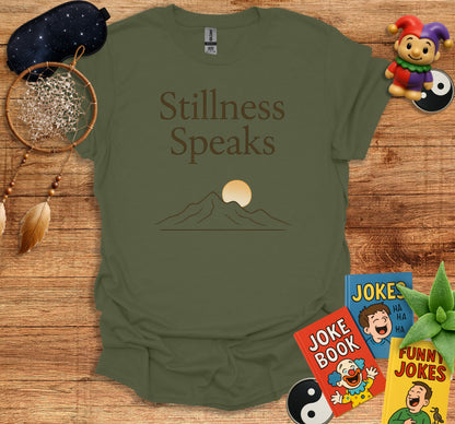 Stillness Speaks Graphic Tee Shirt Product