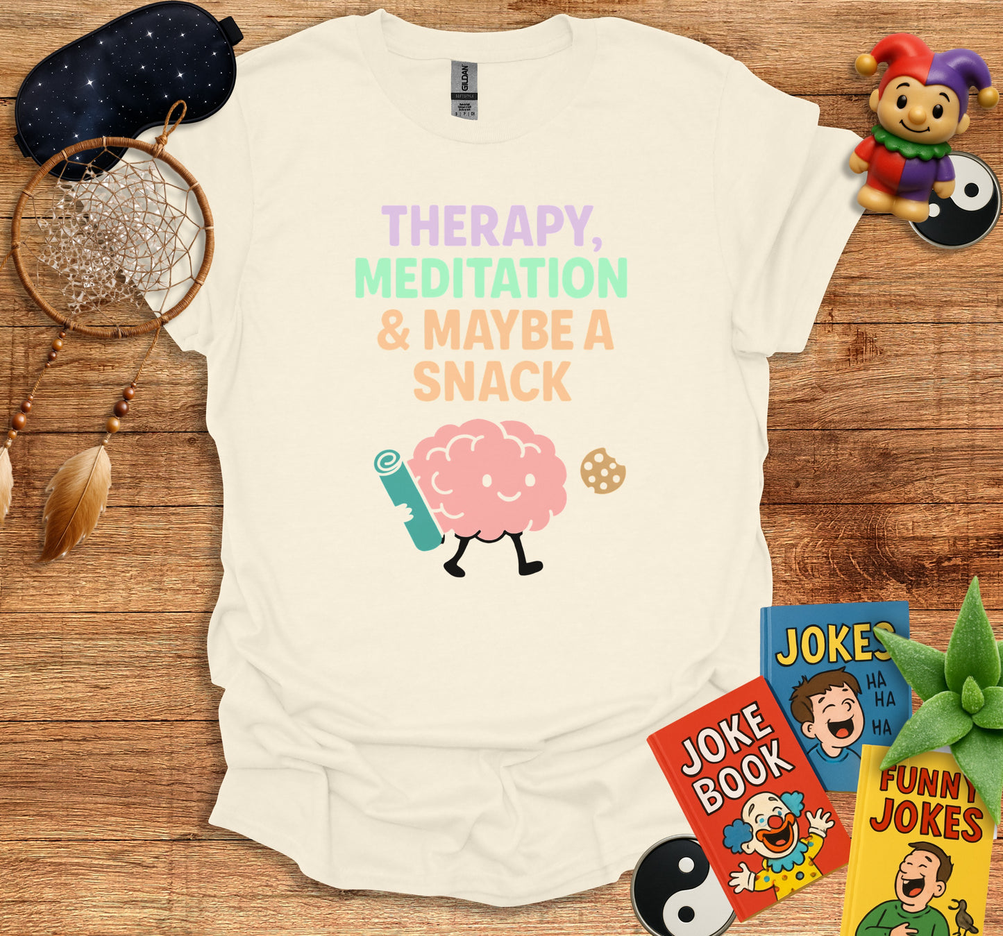 Therapy Meditation Maybe A Snack Graphic T-Shirt product
