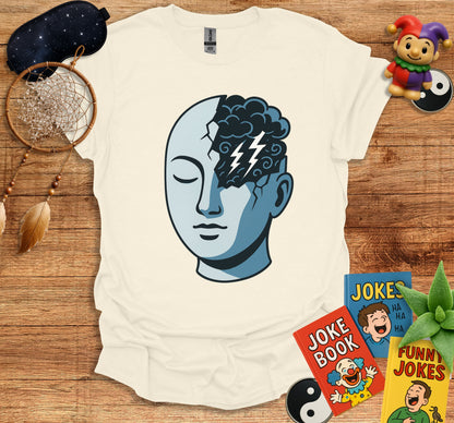 Unique Lightning Brain Graphic White T-Shirt product