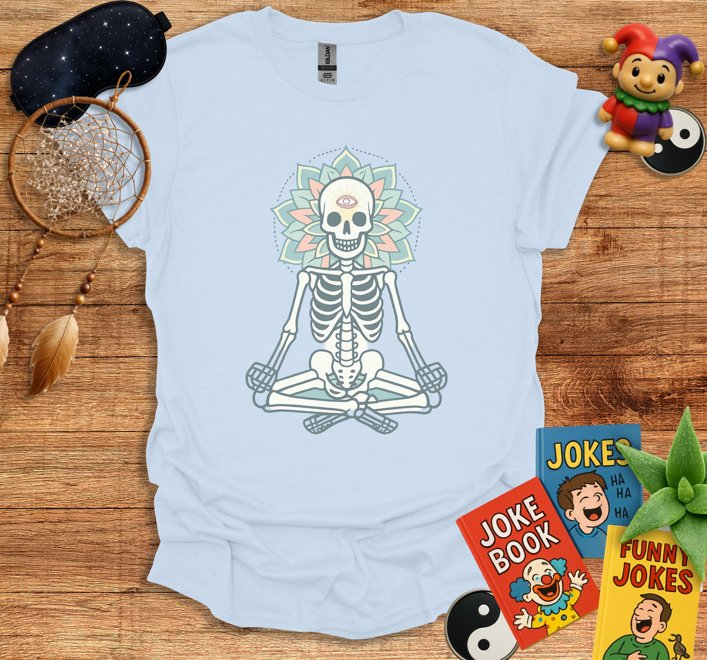 Meditating Skeleton Graphic T-shirt product type
