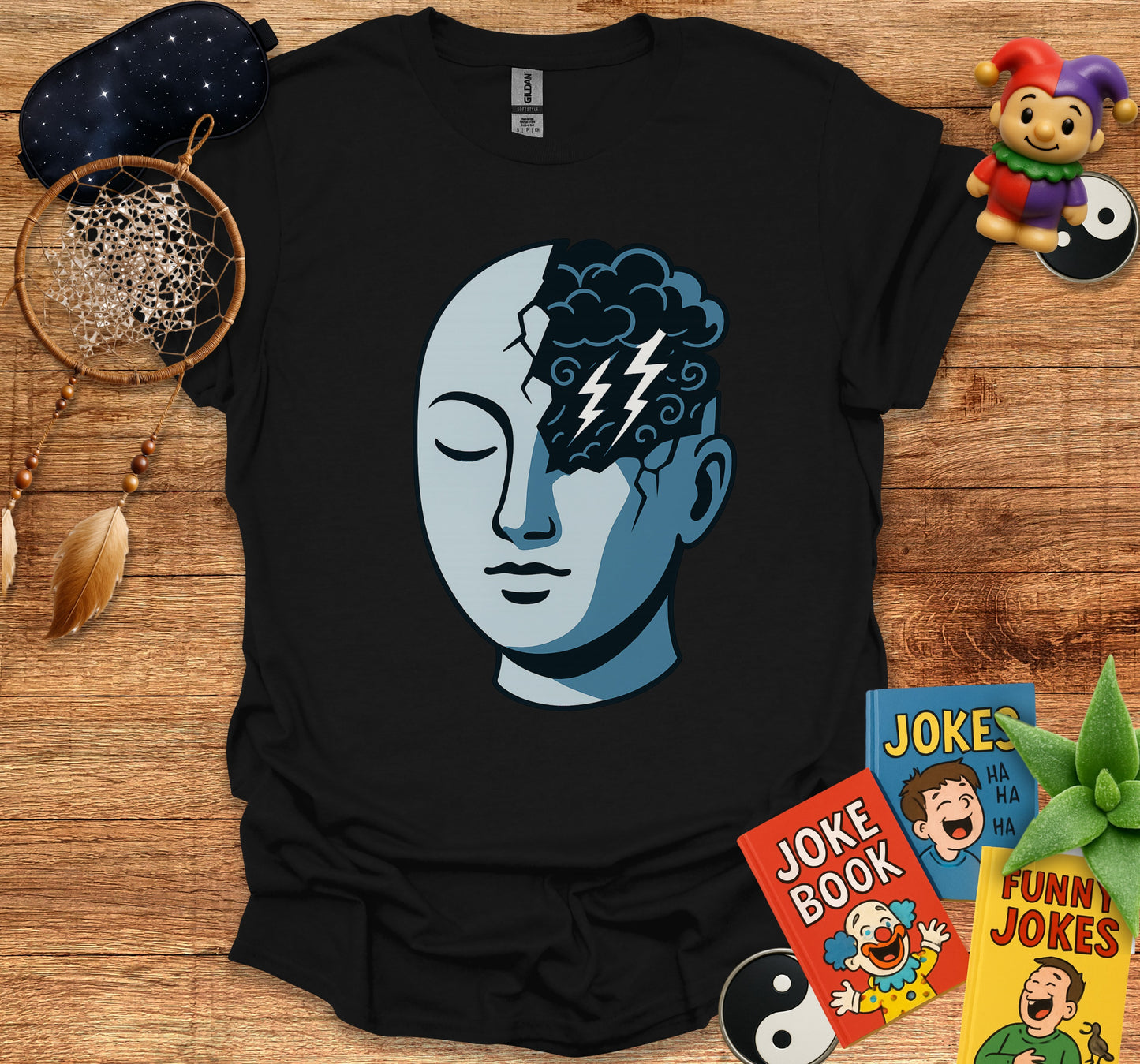Lightning Bolt Head Design Graphic T-Shirt product