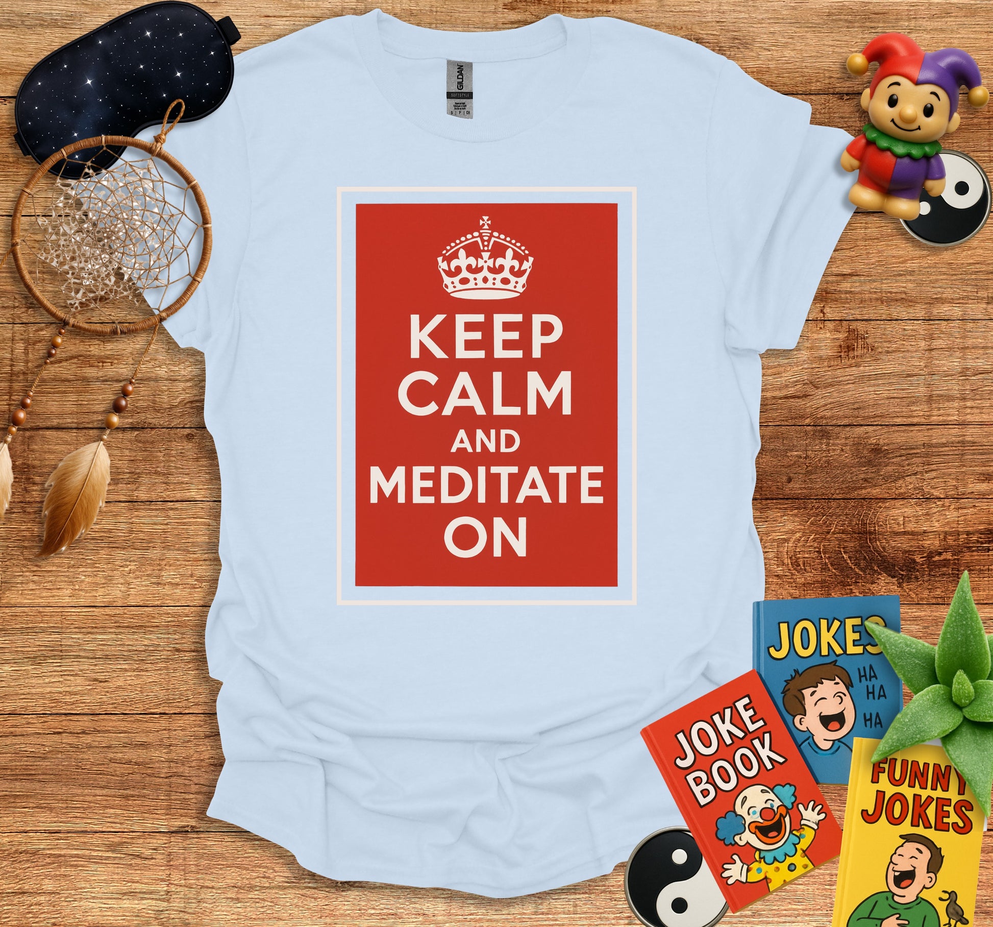 Keep Calm and Meditate On Printed T-shirt product