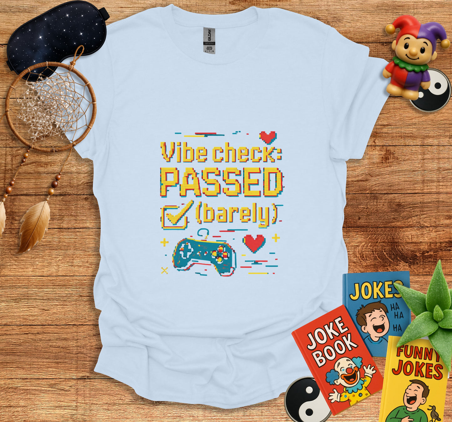 Vibe Check Passed Barely Funny Gaming Shirt product
