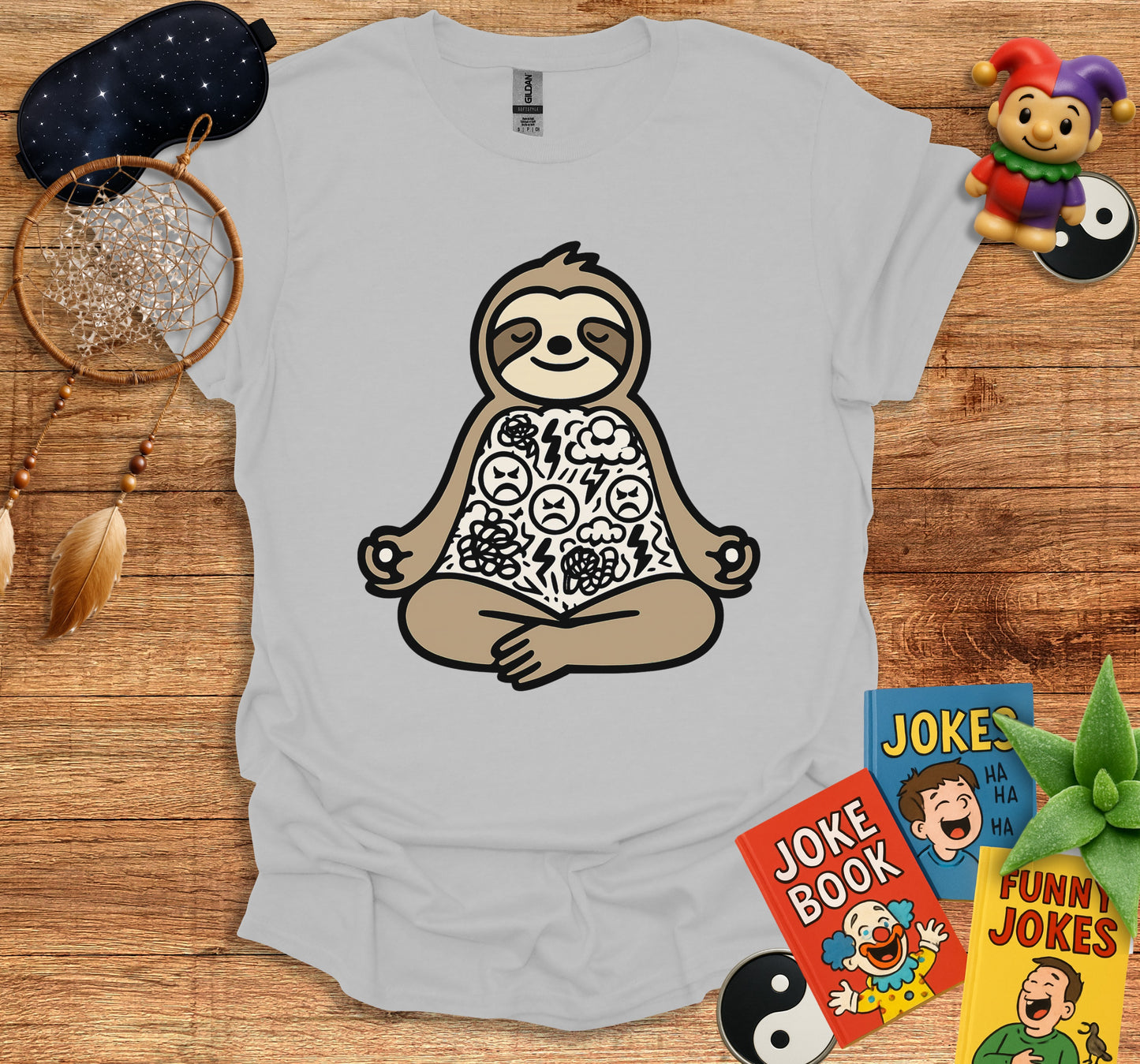 Zen Sloth Meditation Funny Joke Book T-Shirt product