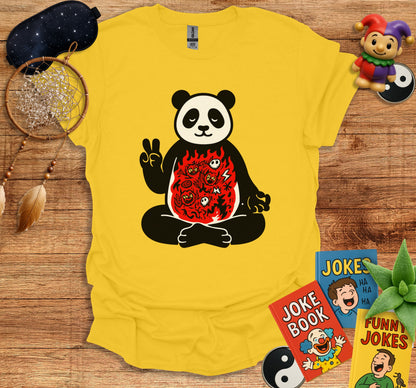 Zen Panda Meditating with Fire T-Shirt product