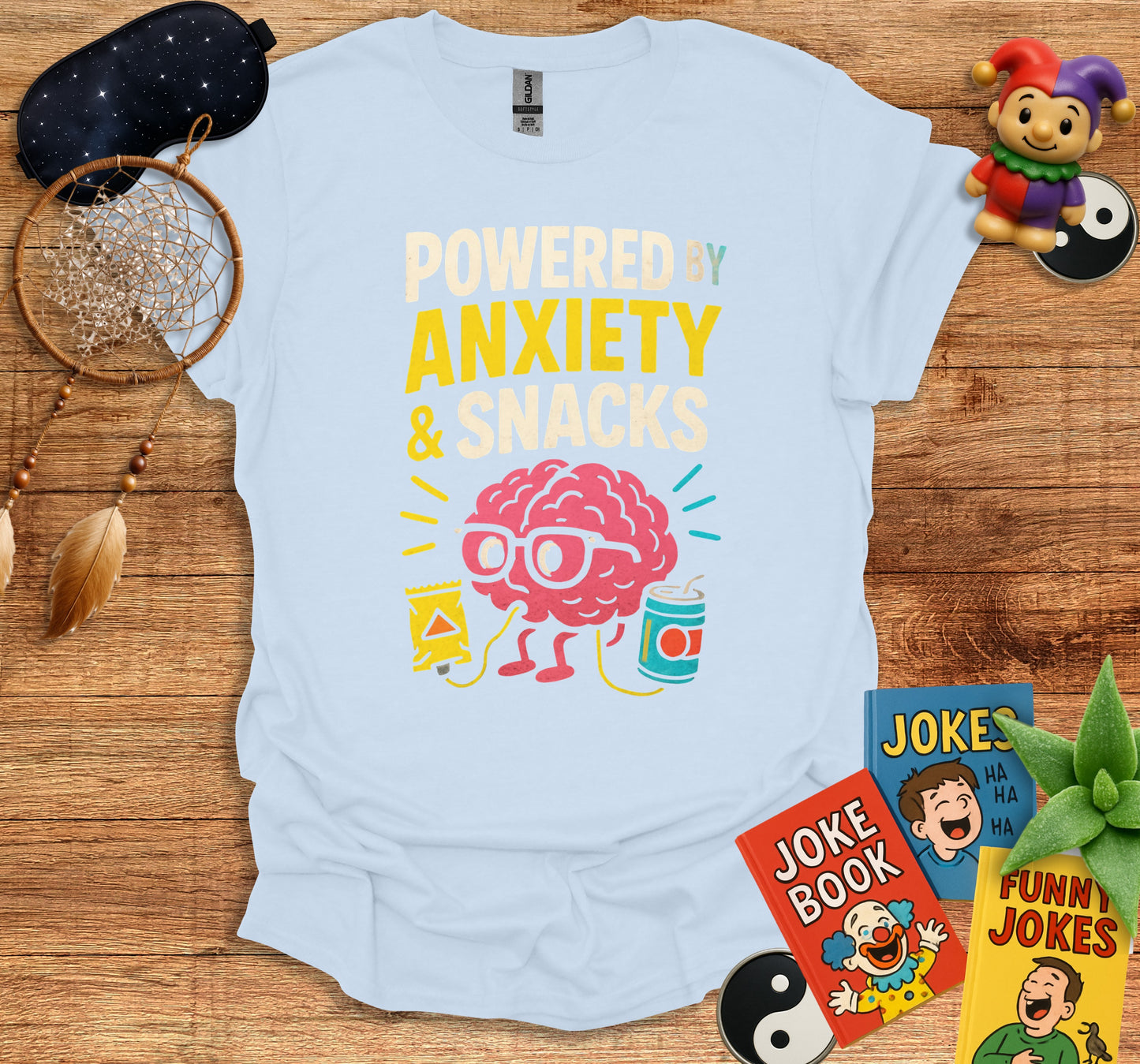 Powered By Anxiety And Snacks T-Shirt product type