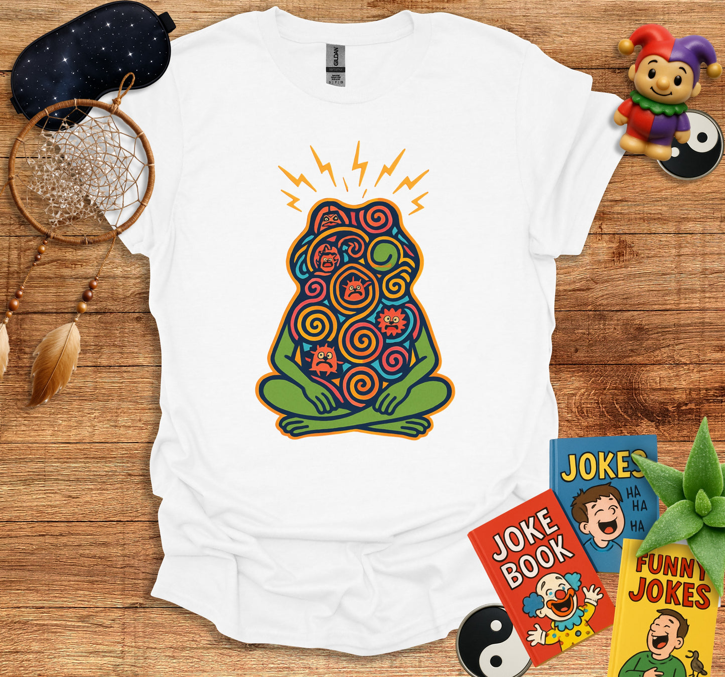 Colorful Meditation Design with Joke Books product type