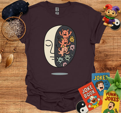 Yin Yang Faces Graphic Printed T-Shirt product