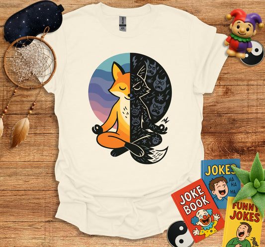 Meditating Fox Design Short Sleeve T-shirt product type