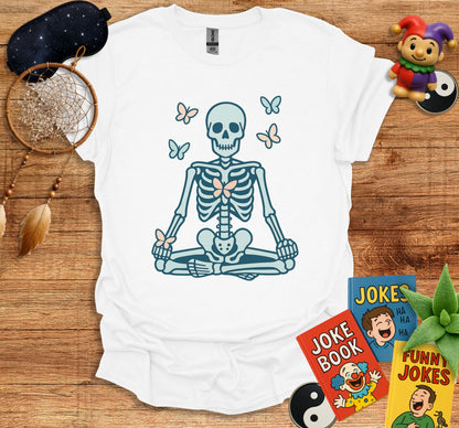Meditating Skeleton with Butterflies Shirt product type