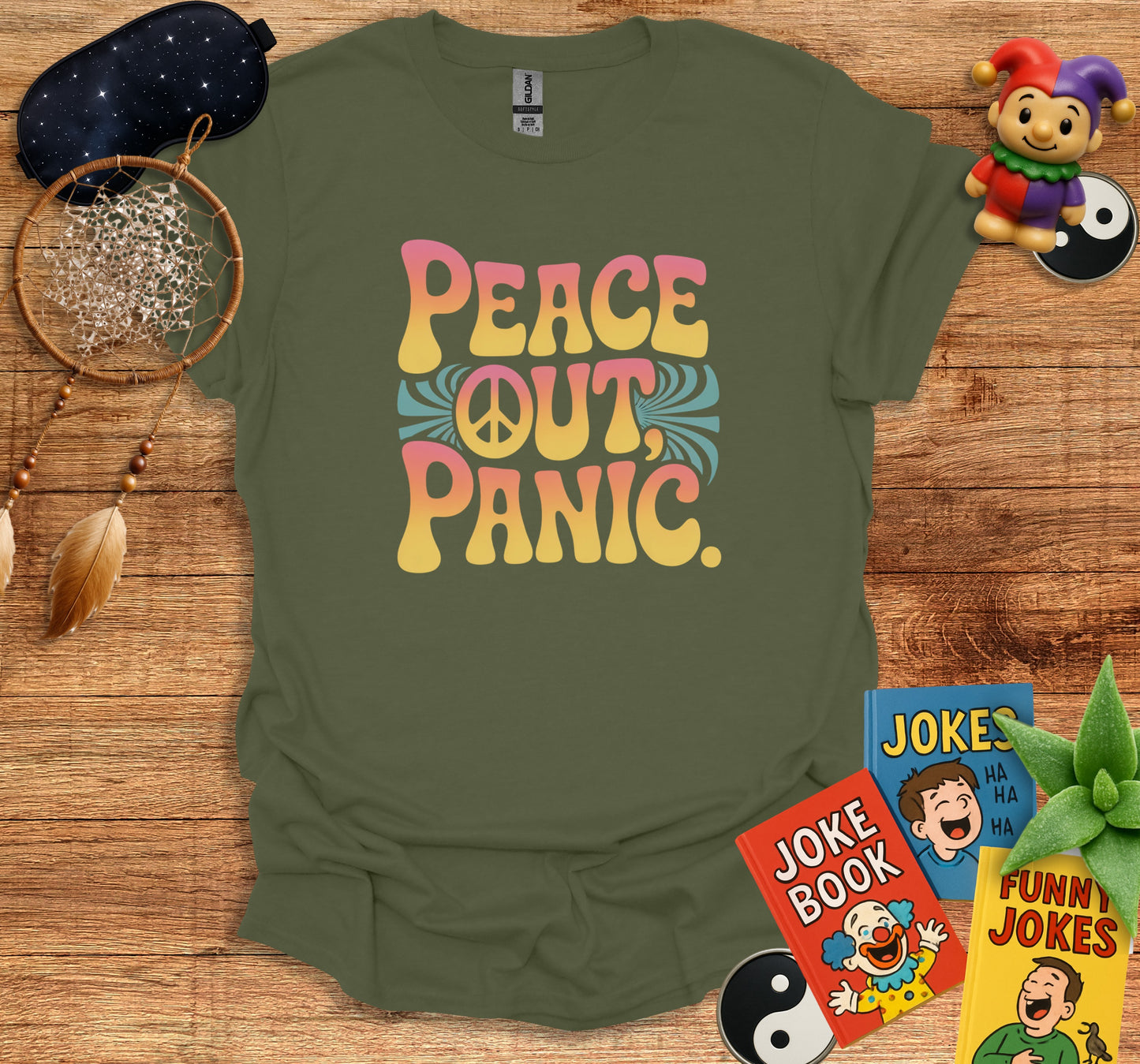 Peace Out Panic Statement Graphic Tee product type