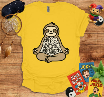 Meditating Sloth with Floral Design T-Shirt product