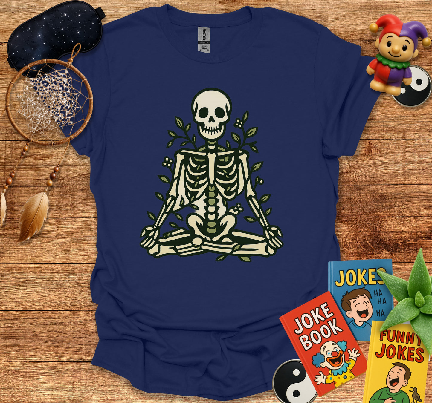 Meditating Skeleton Graphic Design T-Shirt product
