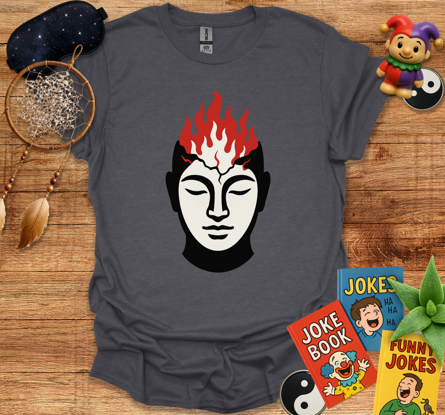 Flame Head Buddha Graphic Design Shirt product