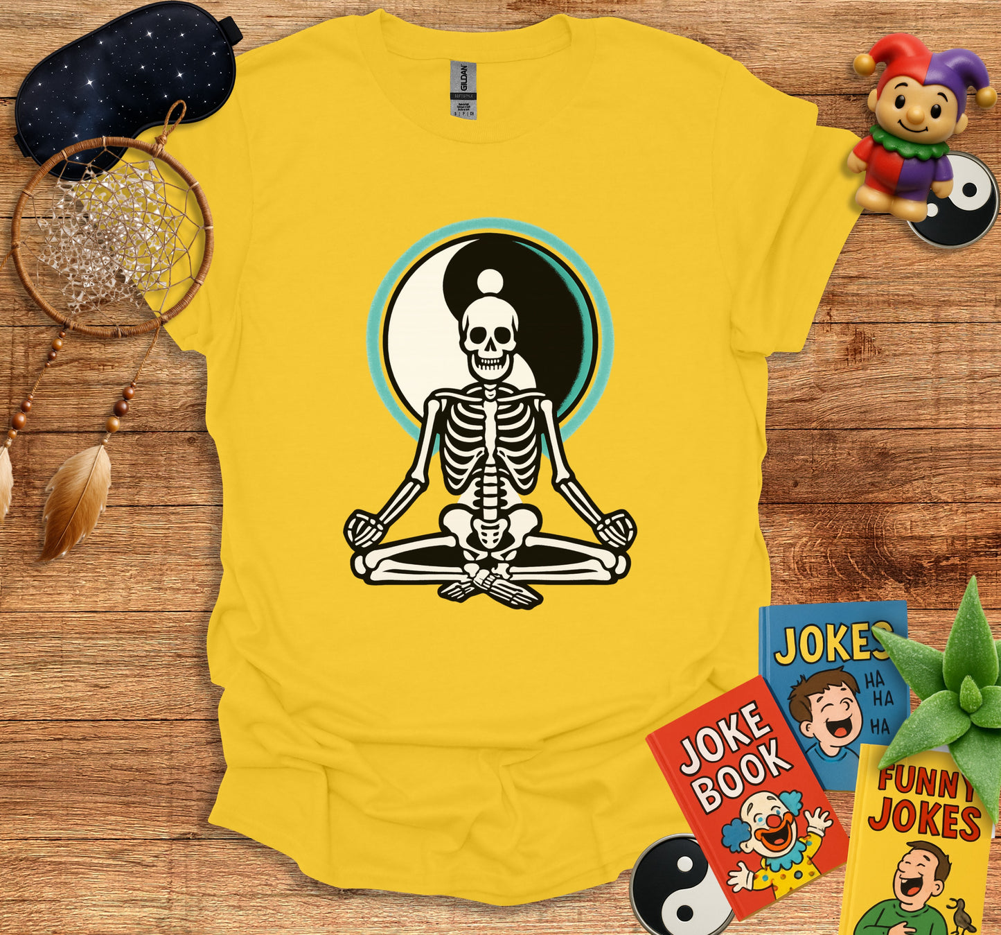 Skeleton Meditating Yoga with Joke Books product