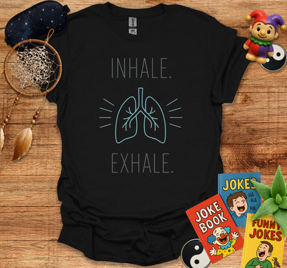 Inhale Exhale Lung Design Black Graphic Tee product