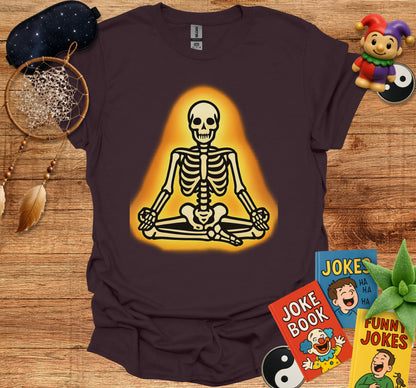 Meditating Skeleton Humor Graphic Tee product