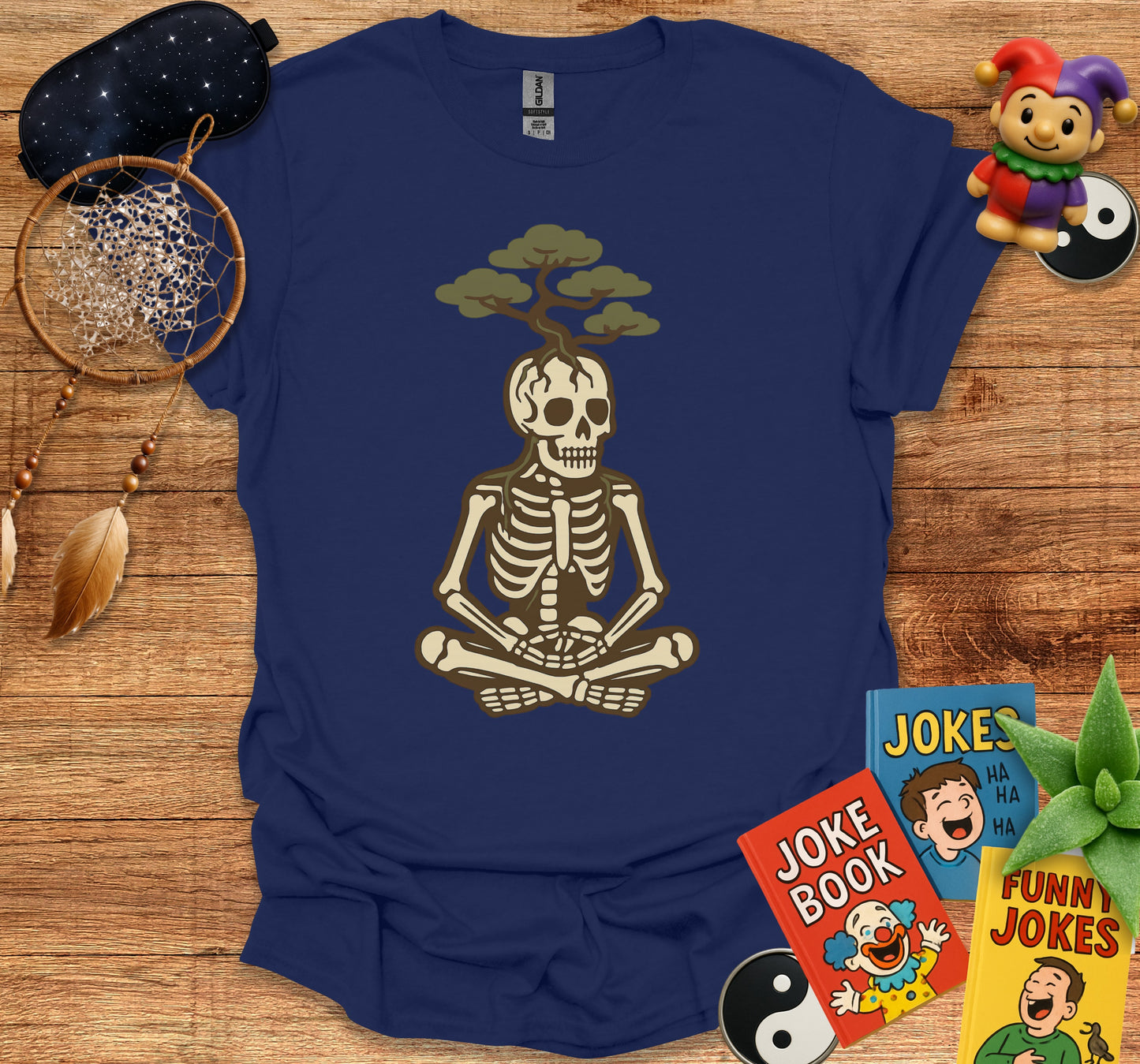Meditating Skeleton Tree T-Shirt product type