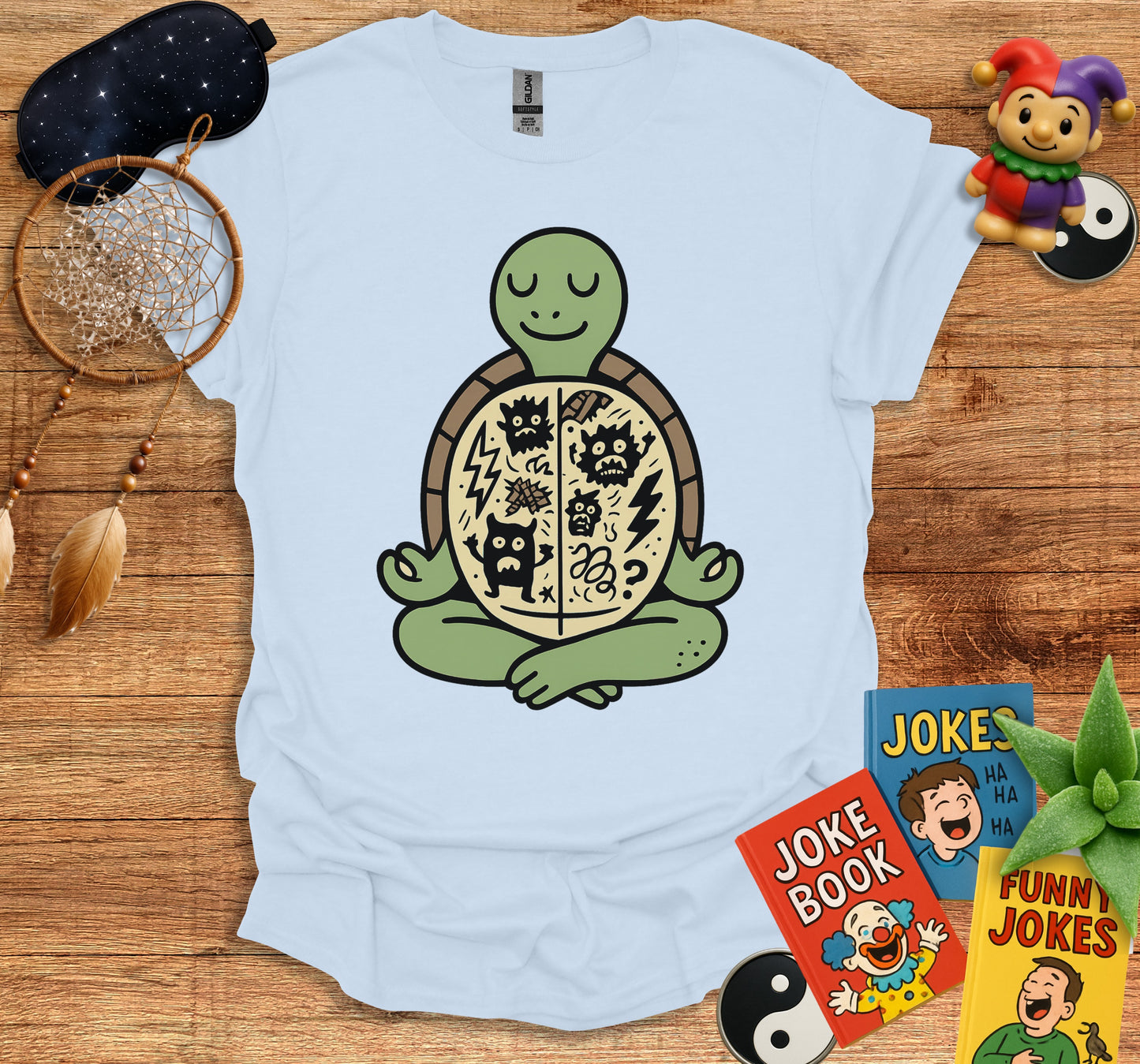 Peaceful Turtle with Funny Books T-shirt product