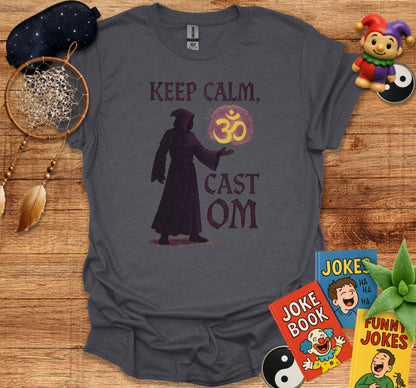 Keep Calm Cast Om Graphic Grey Shirt product