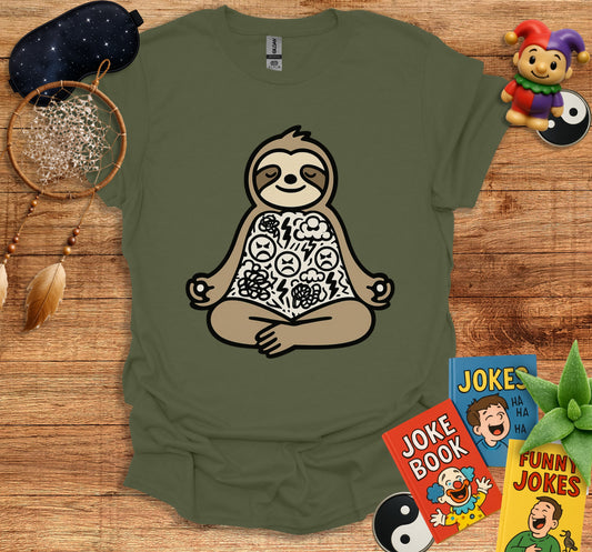 Meditative Sloth Design Relaxed Fit Tee Shirt product type