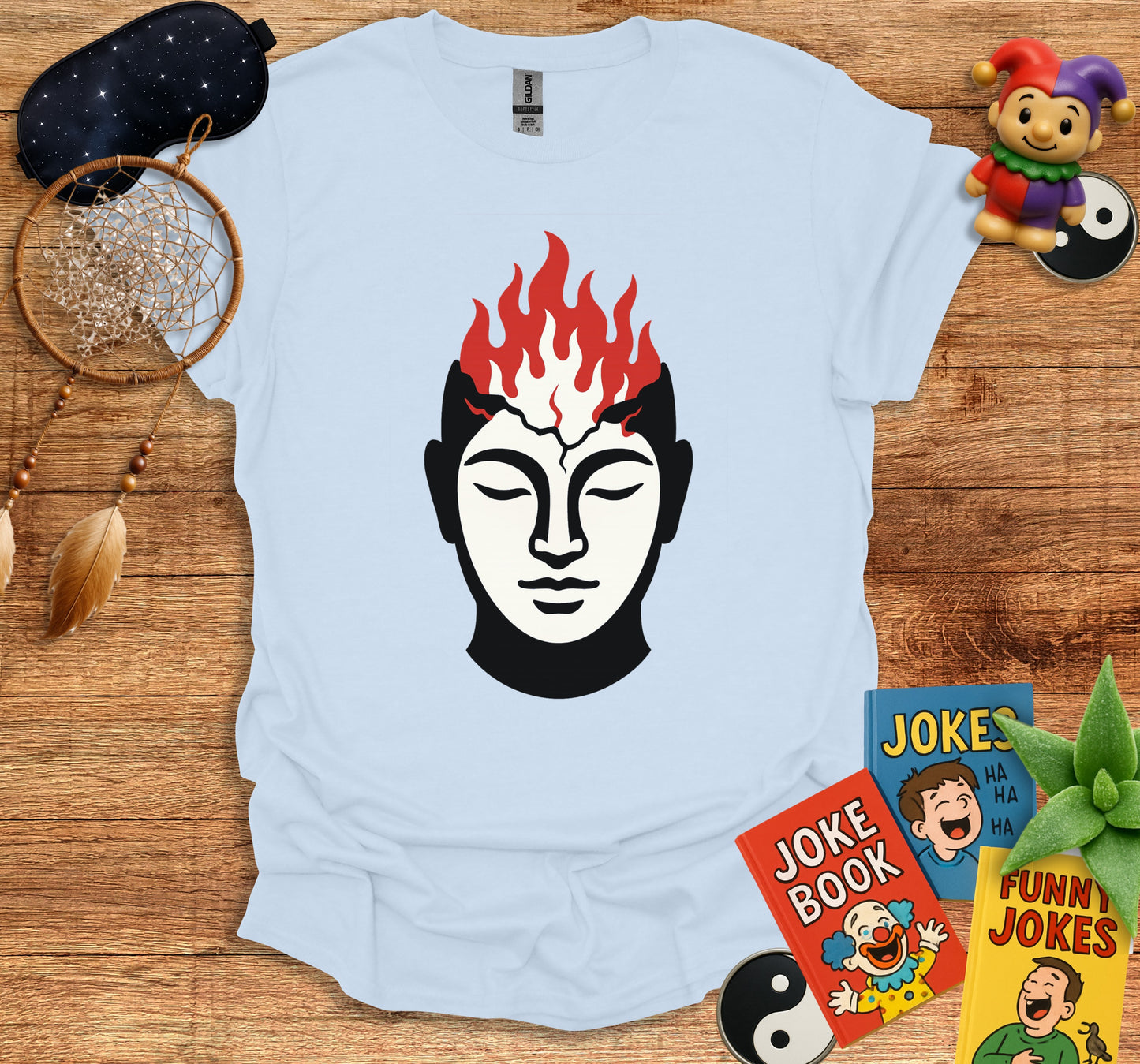 Peaceful Buddha with Flame Design T-shirt product