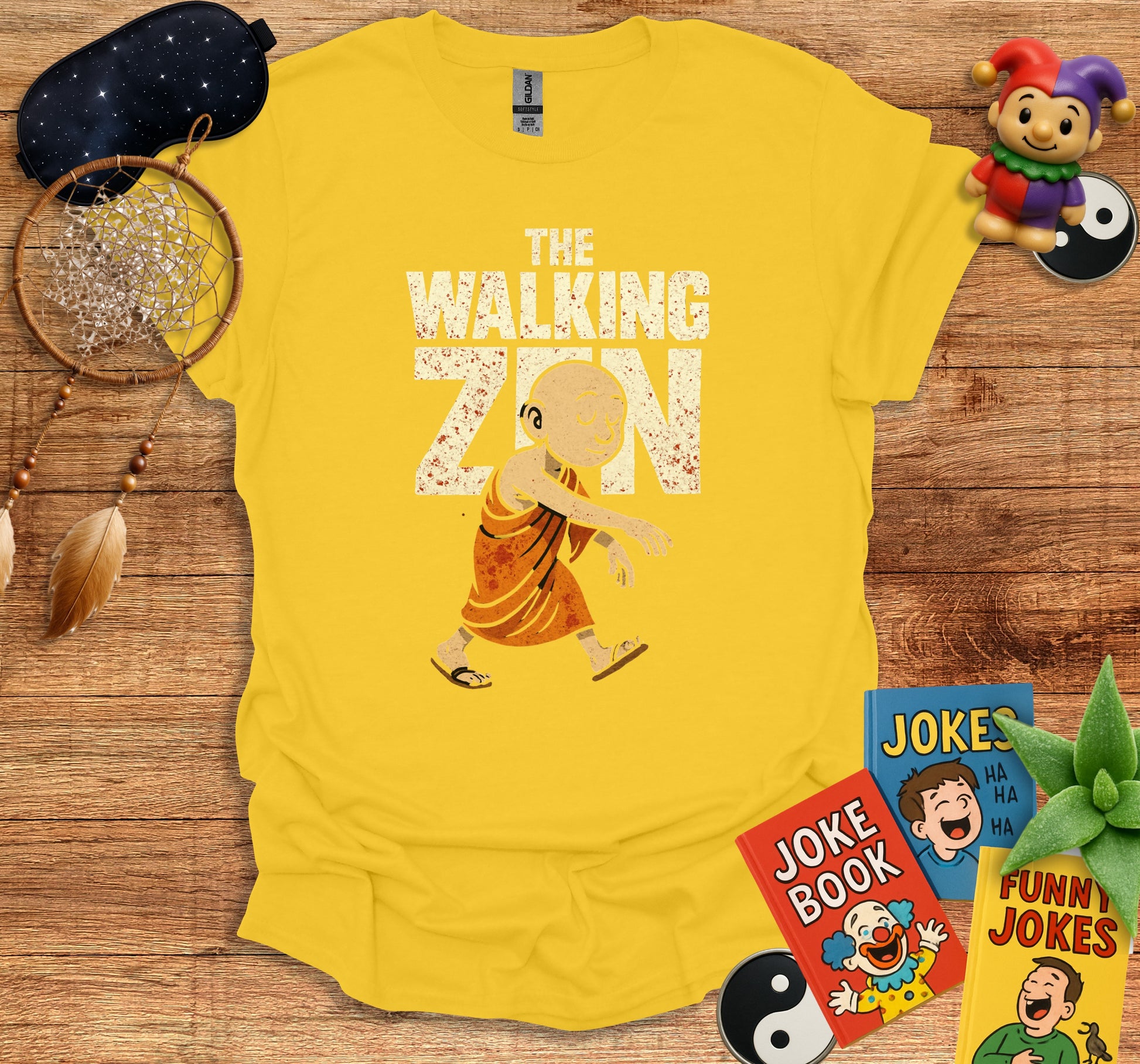 The Walking Zen Shirt featuring cartoon monk product
