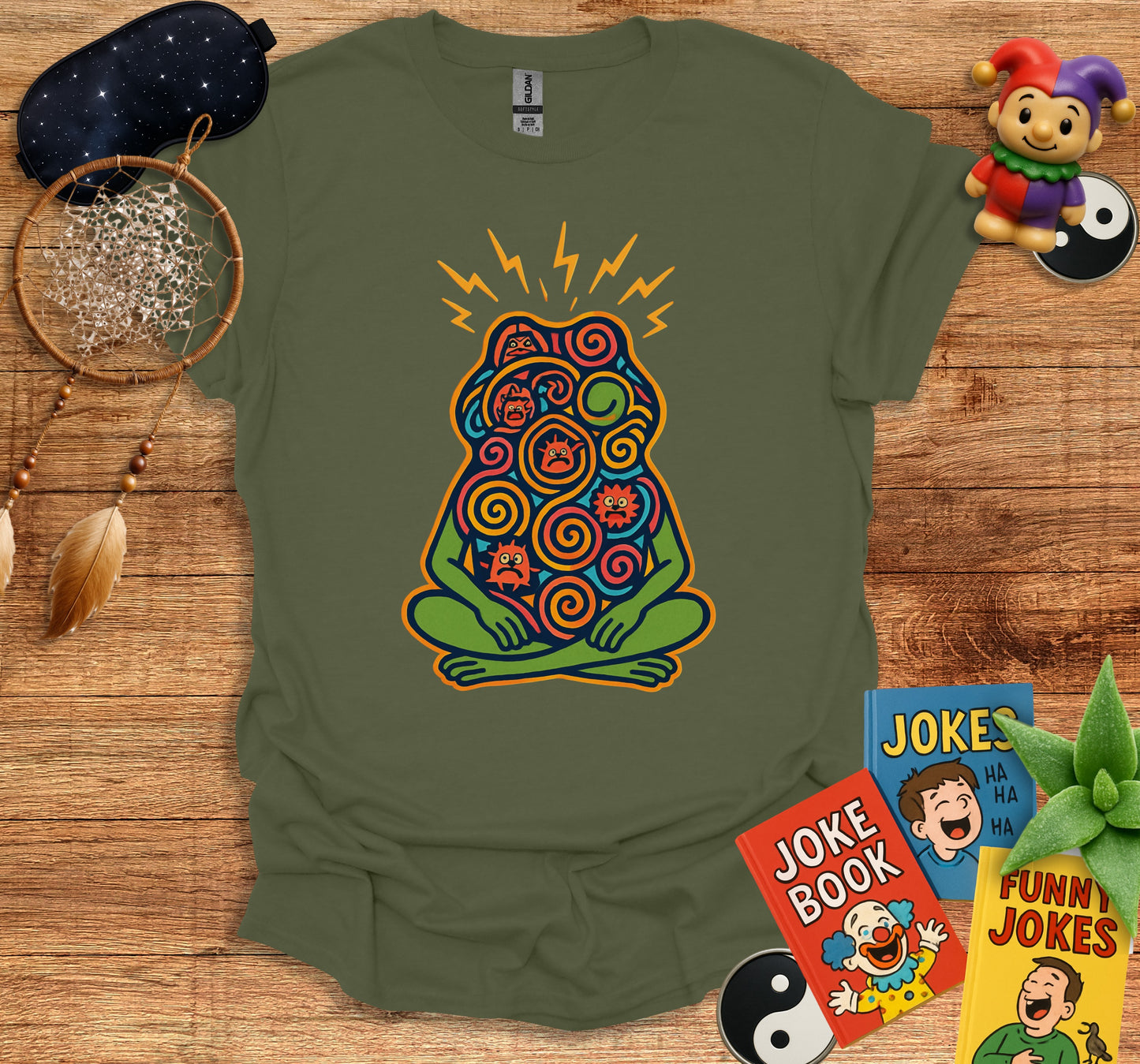 Vibrant Psychedelic Frog Graphic Zen T-Shirt product type