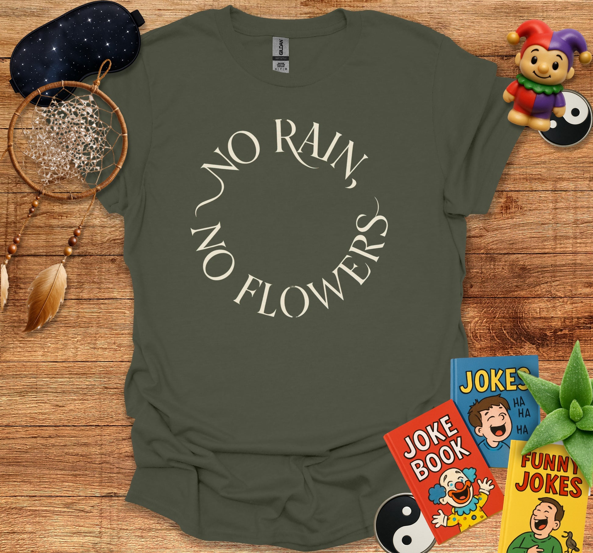 No Rain No Flowers Design Unisex Casual Shirt product type