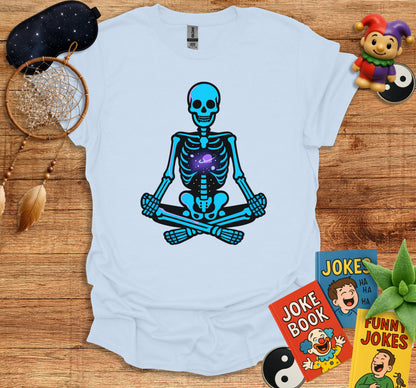 Meditating Skeleton Cosmic T-shirt Product Type