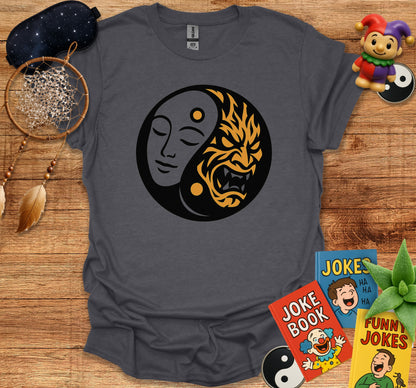 Unique Yin Yang Face and Tiger Graphic Shirt product