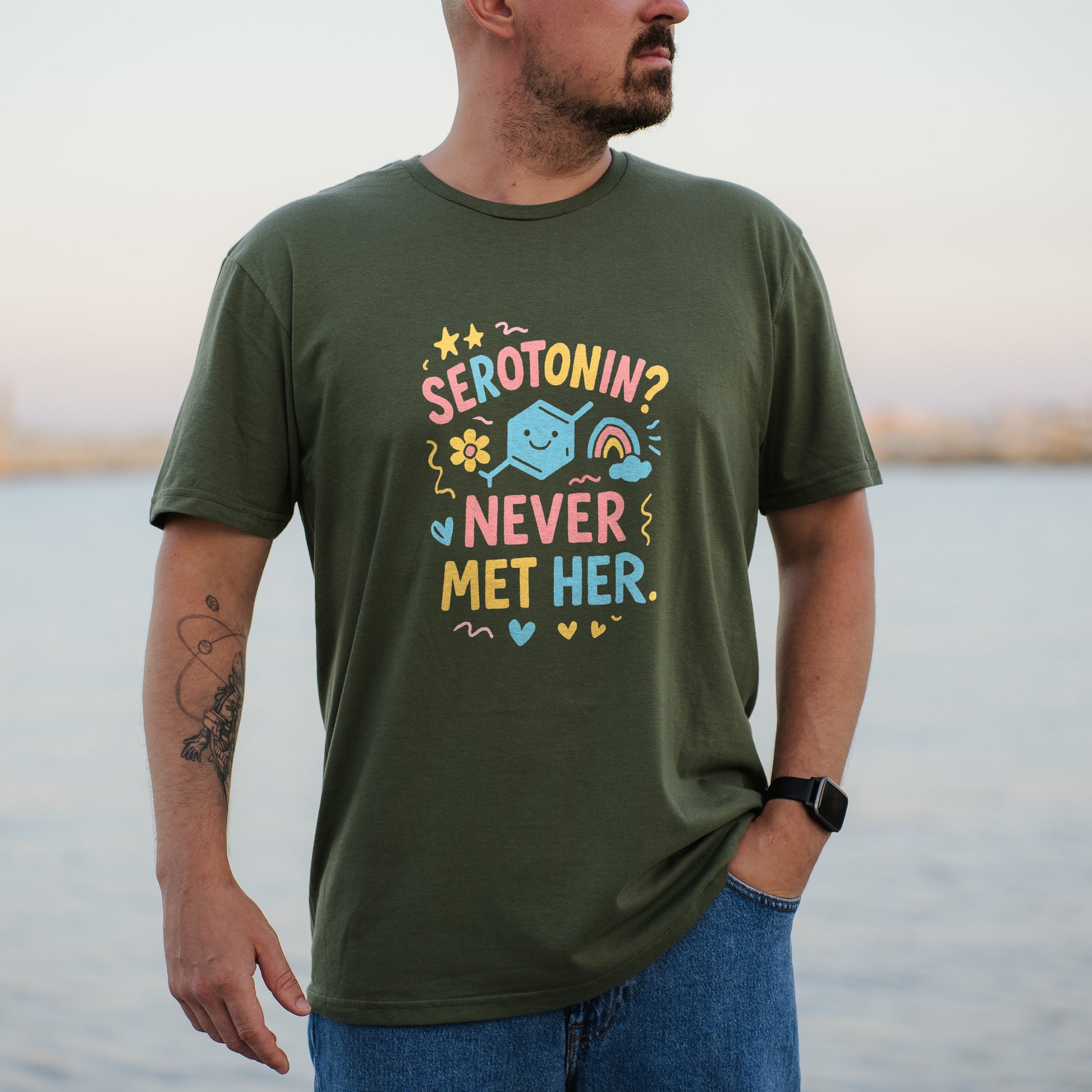 Serotonin Never Met Her Graphic Men's Tee product